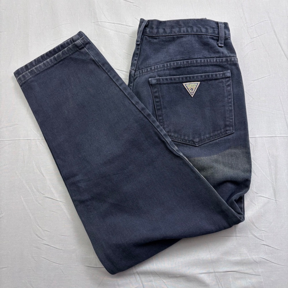 Vintage Guess Jeans Mens 32x30 Made in USA Faded Black Tapered Fit 44075-30